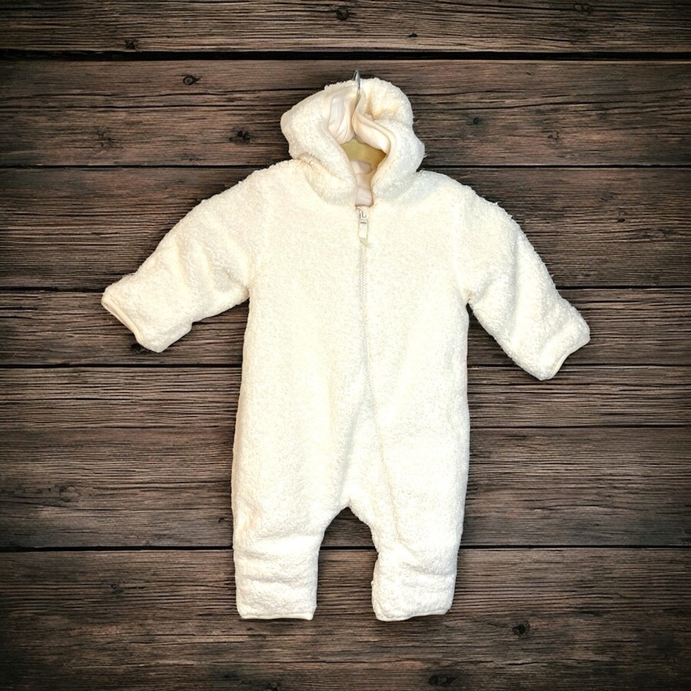 New ivory teddy fleece one piece baby outfit